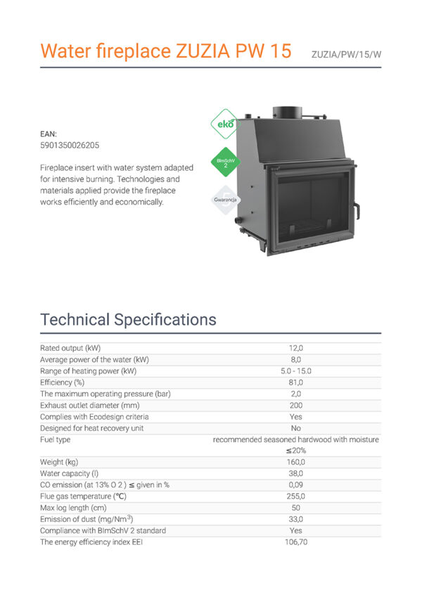 water fireplace zuzia pw 15 page 1