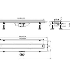 Σιφώνι Ντουζιέρας – Κανάλι Δαπέδου Inox Venisio Slim 300mm σχέδιο