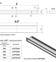 LUFT KRATKI 6X100CM INOX 1