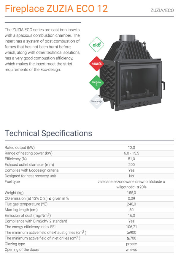 fireplace zuzia eco 12 page 1
