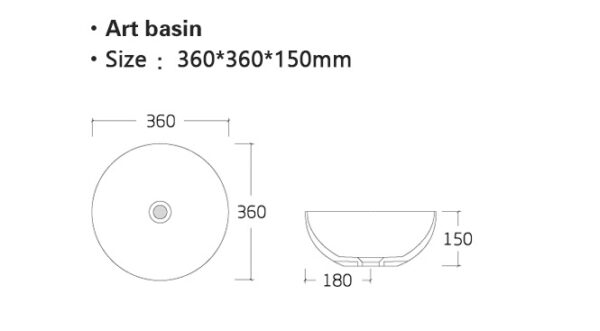 counter top basin bowle tech data 1